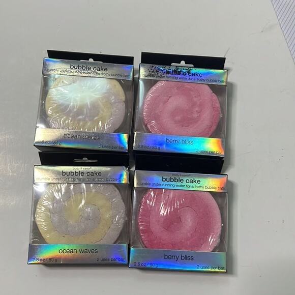 BODY & CAKE BUBBLE CAKE BERRY BLISS / OCEAN WAVES 2.8 Oz BUNDLE OF 4 - Picture 5 of 5